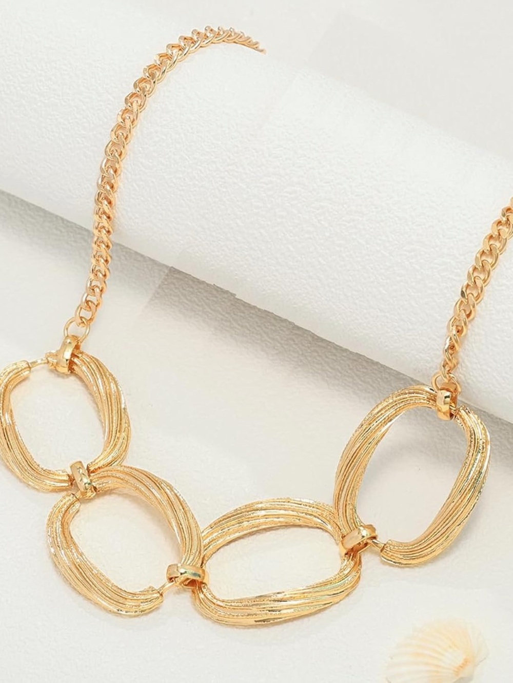 Valoura Oversized Gold Choker Necklace - Picture 3 of 5
